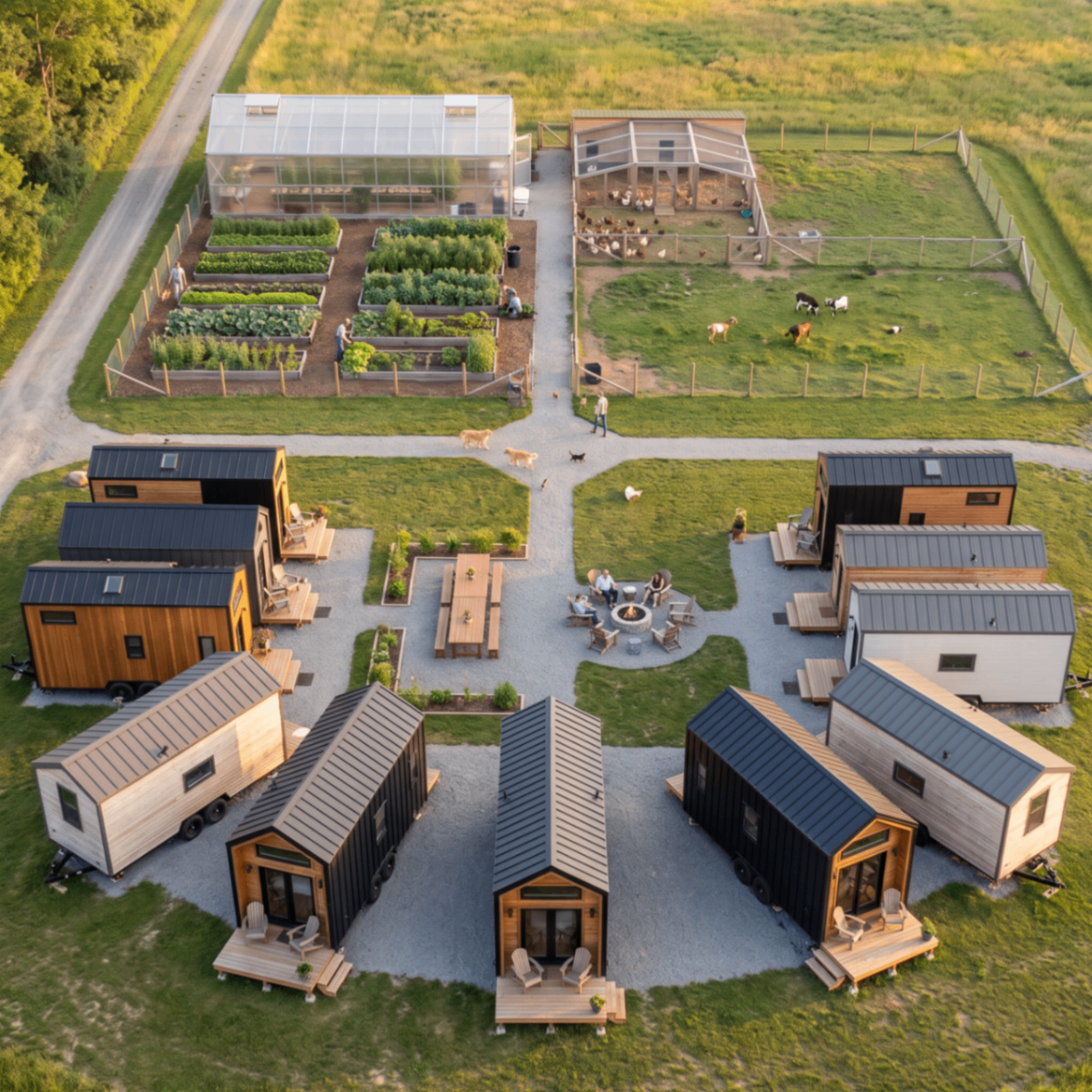 Farm-to-table community aerial
