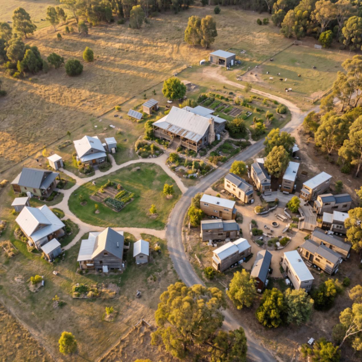 Aerial view — sunset village